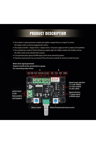 Createtech Mks Osc V1.0 Adım Motoru Sürücü Basit Kontrolcü Puls Pwm Sinyal Üreteci Modülü Hız Kontrolü 8-24v