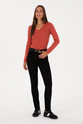 U.S. Polo Assn. Kadın Siyah Toohpick Fit Kanvas Pantolon 50309156-VR046