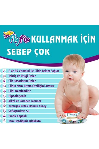 Flyfix Sensitive 12 Li 1200 Yaprak Saf Islak Mendil Bebek Havlusu