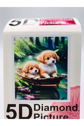 50x40 Köpek Model - Boncuklu Taş Mozaik Elmas Goblen Panoelmas Boyama Boncuk Puzzle Dıamond Paıntıng