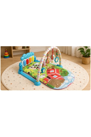 Toys2you Piyanolu Oyun Halısı Işıklı ve Müzikli Gelişim Matı Safari 70x45x35