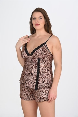 Primoda Aria's Closet Büyük Beden Leopar Desenli Şort Takımı 1074 LEOPAR