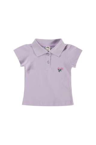 Civil Baby Çiçek Nakışlı Basic 6-18 Ay Tişört - Lila