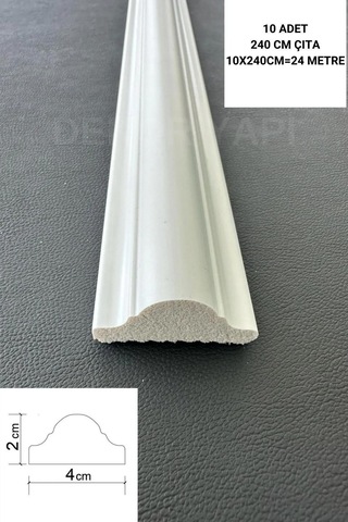 Dekoratif Boyanabilir 10 Adet 4 Cm Polistren Duvar Çıtası