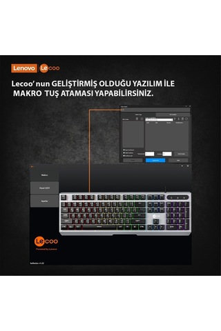 Lecoo KB121 Kablolu Rainbow Membran Oyuncu Klavyesi