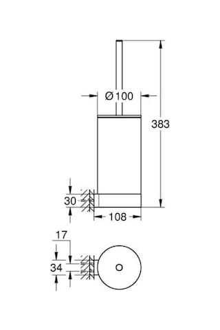 Selection Tuvalet Fırçası Seti Brushed Hard Graphite 41076al0 Gri