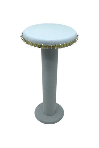 Süet Kumaş Gri Renk 35 Cm Yuvarlak Model Kolye-tesbih-bileklik Standı