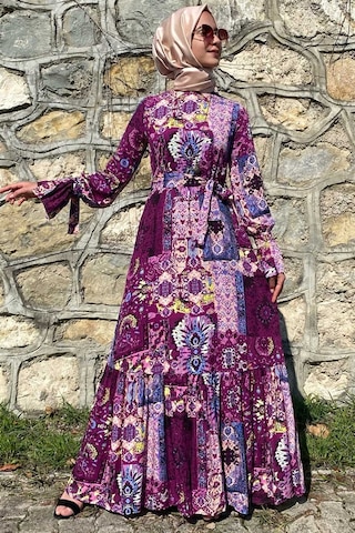 Rabia Şamlı Nehir Elbise Leylak Normal