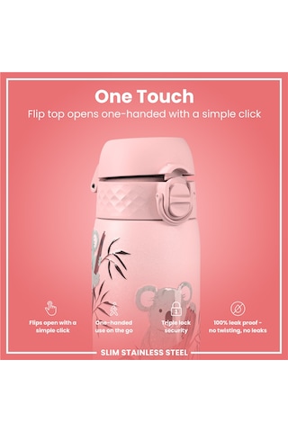 Ion8 - Paslanmaz Çelik İnce Suluk - Koala - 600 Ml - Sızdırmaz Çok Renkli