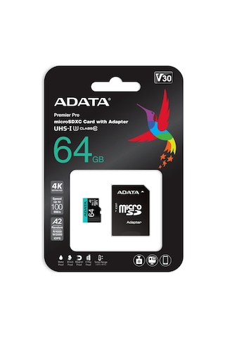 Premier Pro 64gb Micro Sdxc/sdhc U3/v30s Ausdx64guı3v30sa2-ra1