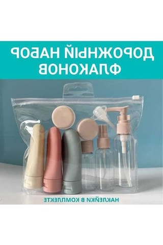 Besthome1 Seyahat Kozmetik Seti: 8 Farklı Kap, Su Geçirmez Pouch, Kaçak Ve Bebek Bakımı İçin Uygun Diğer