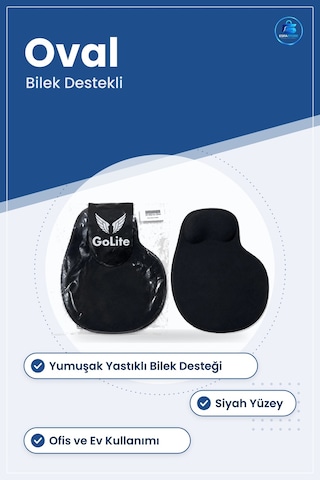 Oval Bilek Destekli Mousepad Ergonomik Ofis Bilgisayar Fare Pedi