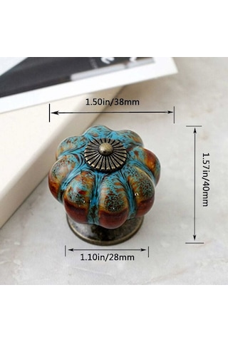 Dolaplar, Banyolar, Gardıroplar Ve Çekmeceler İçin Seramik Sırlı Kapı Kolları Mavi