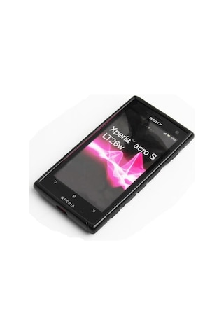 Xperia Acro İle Uyumlu S Desenli Şeffaf Silikon Kılıf Siyah Renk