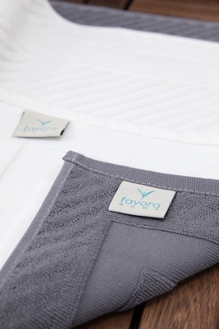 Leoline %100 Pamuk Premium 2'li Ayak Havlusu - Beyaz - Antrasit Beyaz - Antrasit