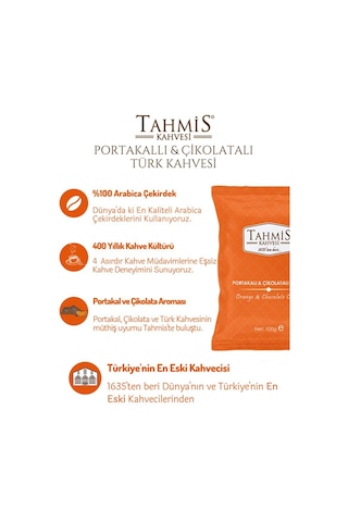 Tahmis Kahvesi Portakal Çikolata Aromalı Türk Kahvesi 3 x 100 G
