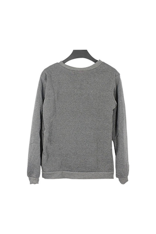 Dolıty Uzun Kollu Bisiklet Yaka Kazak Unisex Kapşonlu Polar Gri