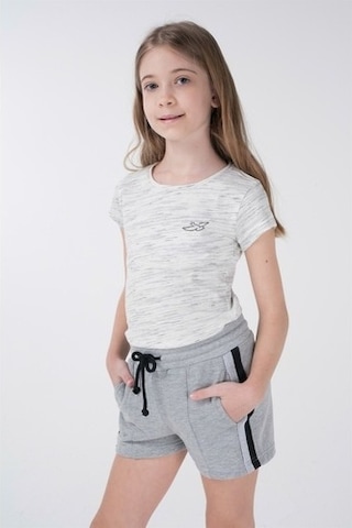Brz Kids Kız Çocuk Kısa Kollu T-Shirt Ekru