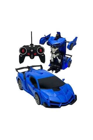 Uzaktan Kumandalı Robota Dönüşen Araba Ferrari - Mavi