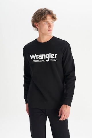 Wrangler Regular Fit Normal Kesim %100 Pamuk Sıfır Yaka Sweatshirt Siyah