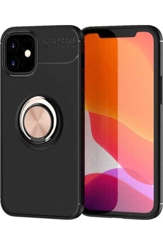 Apple Uyumlu iPhone 12 Mini Kılıf Zore Ravel Silikon Kapak Siyah-Rose Gold