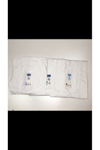 Berrak Erkek Beyaz 6'lı Klasik Pamuklu Atlet 001