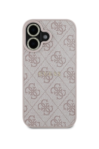 Apple Uyumlu iPhone 16 Guess Lisanslı 3'lü Aksesuar Seti Kılıf-ekran Koruyucu-lens Koruyucu Pembe