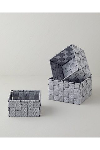 English Home Shine Sepet 14x14x7 Cm Siyah - Beyaz Siyah - Beyaz