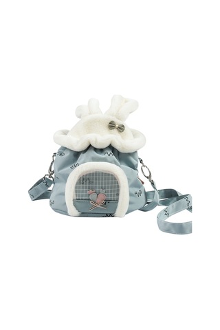 Samdoo Kuru Tavşan, Hamster İçin Yumuşak Taşıma Çantası - Elini Serbest Bırakır, Özel Alan Sağlar Mavi-yesil