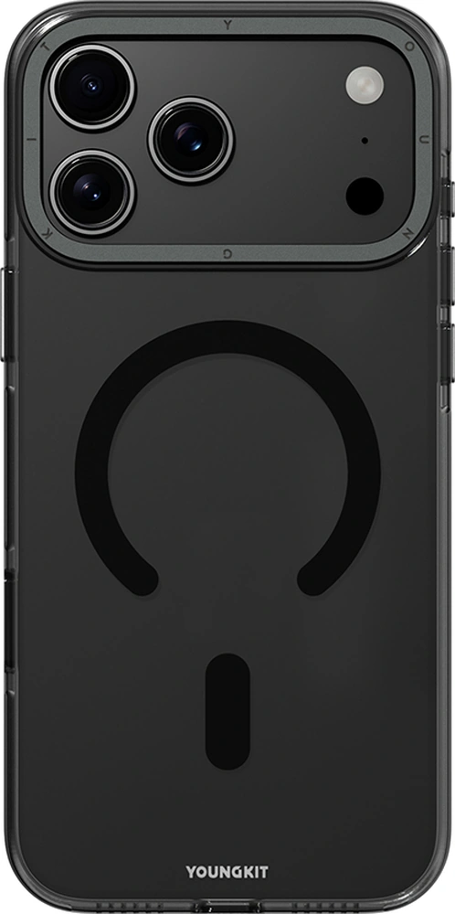Apple Uyumlu iPhone 17 Pro Kılıf M-safe Şarj Özellikli Şeffaf Youngkit Crystal Shield Serisi Kapak Siyah Siyah