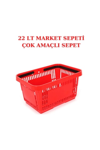22 Litre 10 Adet Market Sepeti, Alışveriş Sepeti, Saplı Market Se