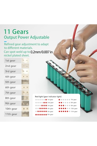 Kerpu Güç Ayarlı Şarjlı Pil Punta Kaynak Makinesi 7500mah