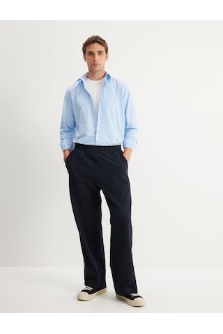 Koton Slim Fit Gömlek Uzun Kollu Yarım İtalyan Yaka Pamuklu Mavi 5wam60110hw Mavi