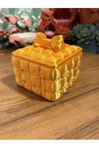 Kapitoneli Takı Kutusu Sarı