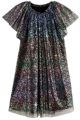 Kız Çocuk Renk Geçişli Astarlı Renkli Şık Elbise