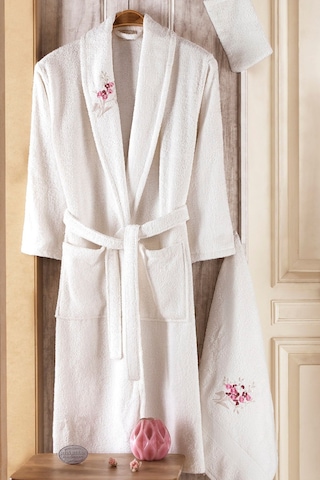 Güvenal Pamuxu 8 Parça Bornoz Seti Bornoz Takımı Çeyiz Seti 3 Kahverengi