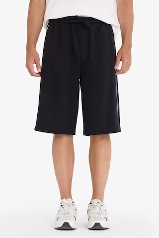 Defacto Baggy Fit Beli Bağcıklı Düz Paça Şort F0185ax25smbk81 Siyah