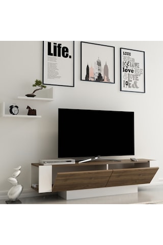 Tv Ünitesi Londra Ceviz Beyaz 150 Cm