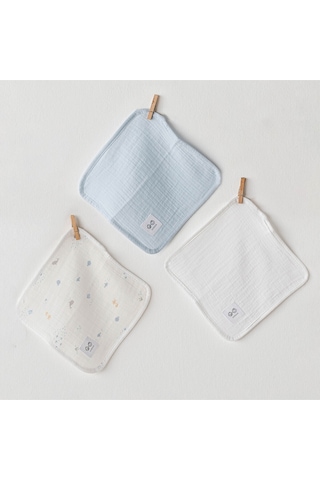 Bebek Ağız Mendili 3 Pcs Washcloths 20x20 Ocean Is My Happy Place Muslın