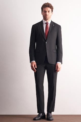 İmza Siyah Kırlangıç Yaka Çizgili Desen Slim Fit 6 Drop Takım Elbise 1001255166 Siyah