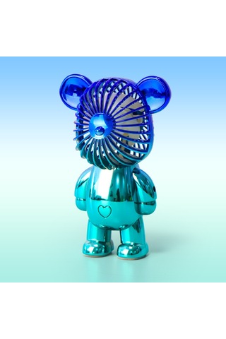 Lyon Mini Şiddetli Ayı Fan El Tipi El Çantası Gradyan Fan - Mavi