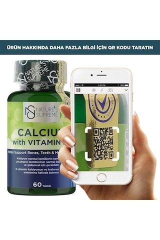Natures Supreme Calcium With Vitamin D3 60 Tablet Aromasiz