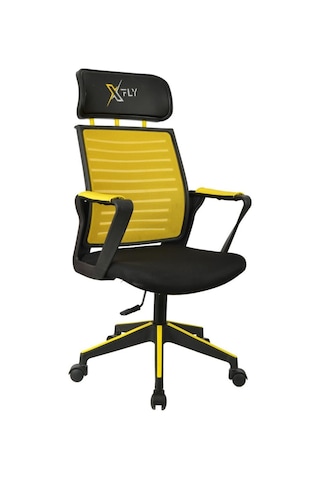 Xfly Plastik Ayaklı Oyuncu Koltuğu - Sarı File - 2395D0551