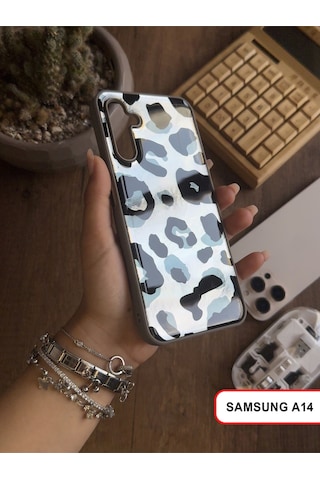 Samsung Galaxy A14 Uyumlu Lüks Leopar Desenli Silikon Telefon Kılıfı Çok Renkli