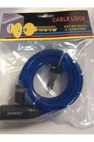 12x80 Bisiklet Anahtarlı Halat Kilit Zhongli Knt Siyah