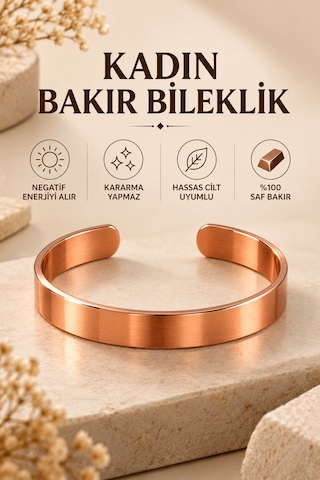 Kadın Bakır Bileklik - %100 Saf Bakır Zarif Ve Kibar Model Kadın Bileklik