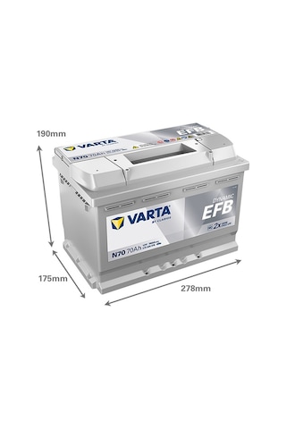 Varta 12V 70 Ah 760A Start-Stop Efb N70 Akü