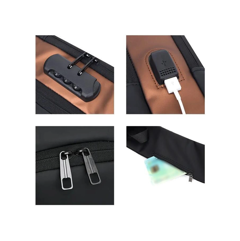 Torima 88039 Siyah Şifreli Ve Usb Şarjlı Günlük Omuz Çantası Siyah