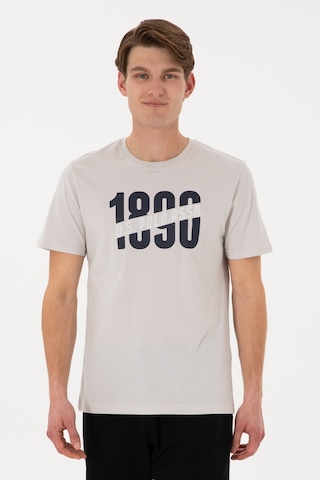 U.S. Polo Assn. Erkek Regular Fit Bisiklet Yaka Açık Gri Tişört 50306922-VR001