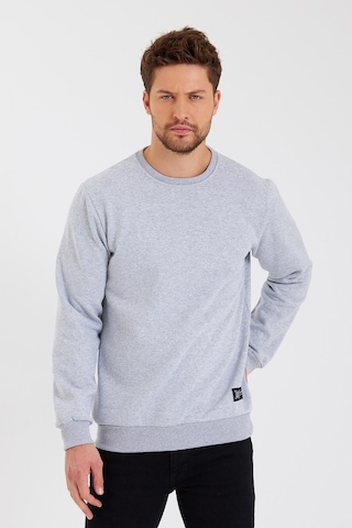 Comeor Siyah Bisiklet Yaka Etiket Detaylı İçi Pamuklu Erkek Sweatshirt